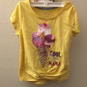 Tommy Bahama Yellow Short Sleeve Tee with Ice Cream Graphic